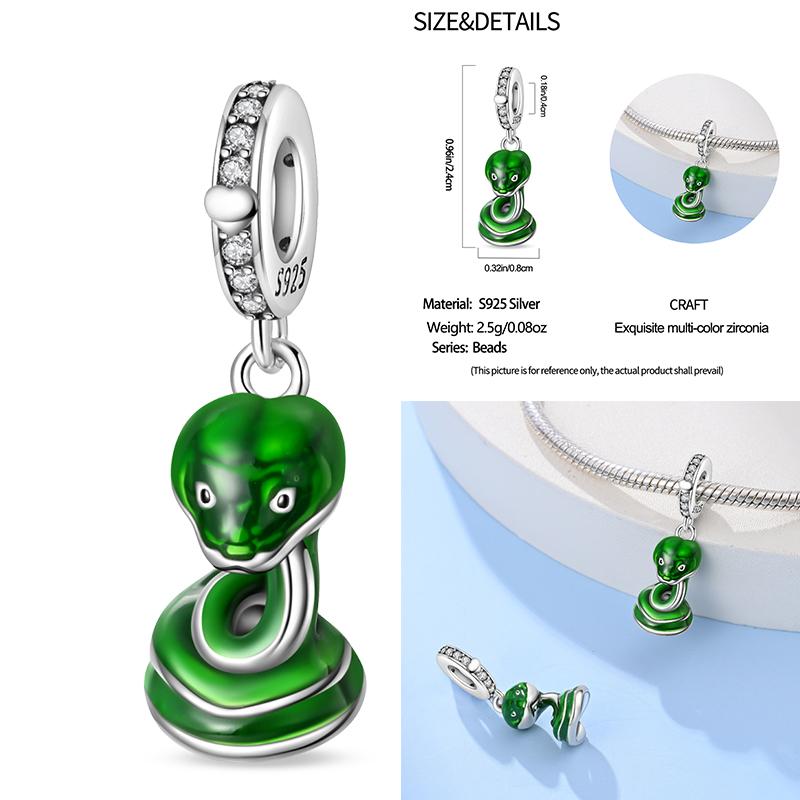 100% Copper Exquisite Tarot Cards Bracelet Pendants Blood Red Fire Snake Rose Charms Beads Diy Jewelry For Women