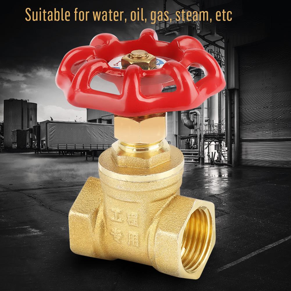Gate Valve, Brass DN15 BSPP G1Celsius2  Sluice Valve 232PSI for Water Oil Gas, Suitable for Water, Oil, Gas, Steam, With Straight Internal Fluid