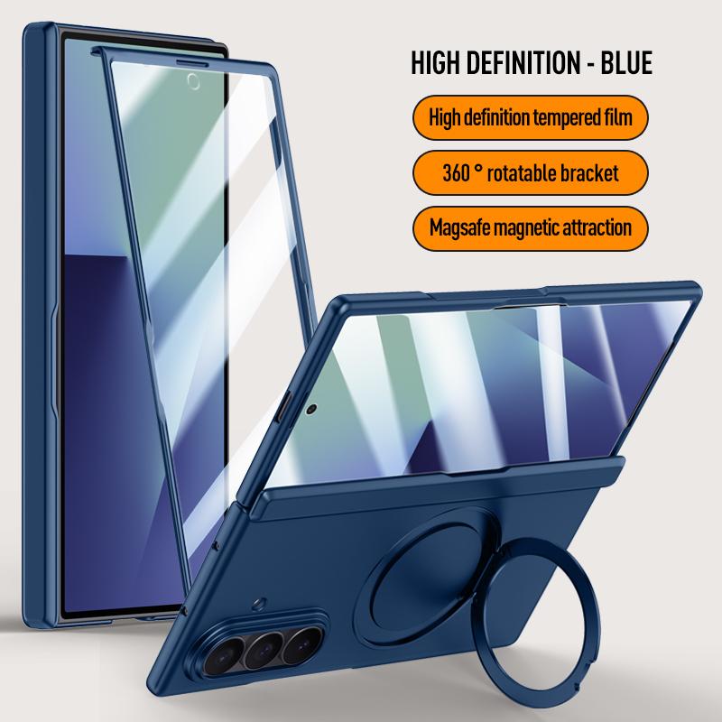 For Samsung Galaxy Z Fold 7 Case Luxury for Magsafe Ring Stand Magnetic Protective Cases for Samsung Z Fold7 Fold7 Back Cover