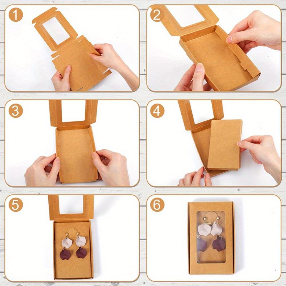 20pcs Jewelry Gift Boxes Treat Boxes with Window Foldable Party Favor Boxes Gift Wrap Box Jewelry Boxes for Necklace Earring Pendant Packaging Box