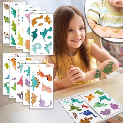 Kids Dino 20 Blatt Dinosaurier-Kinderset, waschbare temporäre Aufkleber