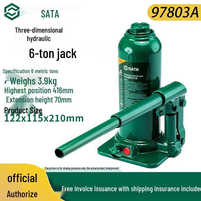 SATA 6-Ton Vertical Hydraulic Bottle Jack