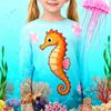 4-15 Years Old Comfortable Polyester Boys Girls Children Long Sleeve T-Shirt Sea Animal Fish 3D Printed T Shirt Kids Clothing