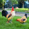 Solar Chicken Statue Resin Hen Yard Farmhouse Style for Landscape Display
