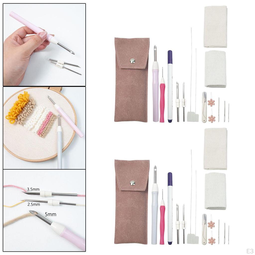 Embroidery Punch Set Handmade Crochet Tool Simple To Use Gift Multifunction Crafts 16 Pieces/Set for