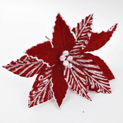 Large Glitter Artifical Christmas Flowers Merry Christmas Tree Decoration Happy New Year Ornaments Xmas Ornaments