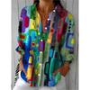 Women's Shirts Graphic Geometric Stylish Casual Long Sleeved Shirt Collar Regular Tops Daily Going Out Buttons Women's Clothing