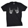 Mens Heavy Metal Bones Hands T Shirt Funny Rock On Halloween Tee