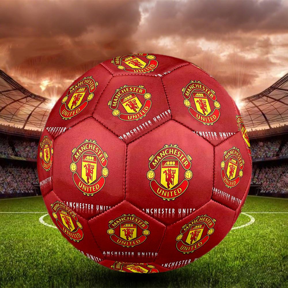 MUFC posterSoccer Ball Colorful All Ages Machine Stitched PVC Competition Ready Durable High-Bounce