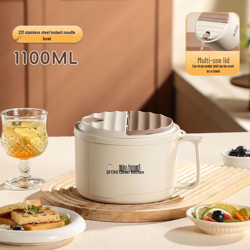 Cartoon 304 Stainless Steel Drainable Instant Noodle Bowl