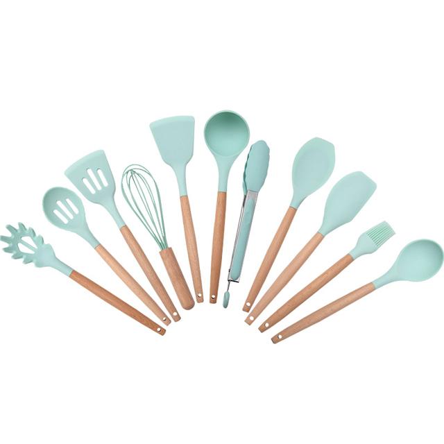 Hot Sale 13 Pcs Silicone Kitchen Utensils with Round Holder for Cooking Tool Set Silicone Quality Kitchen Tools