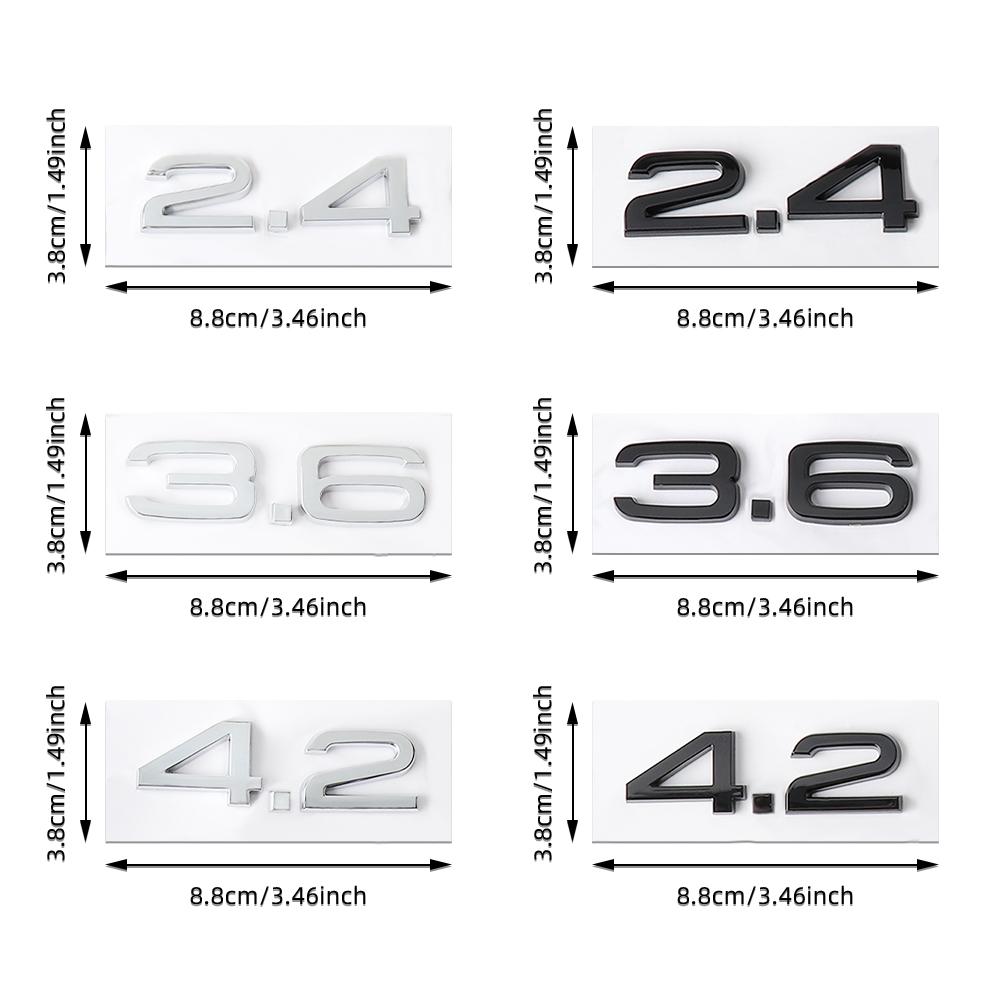 2.4 3.6 4.2 Car Logo Sticker Rear Bumper Trunk Sticker Center Cover For 6hb Sline A1 A2 TT A4 Q1 B5 Q3 Q4 B7 Q8 S2 RS S4 S5 S6 bh6
