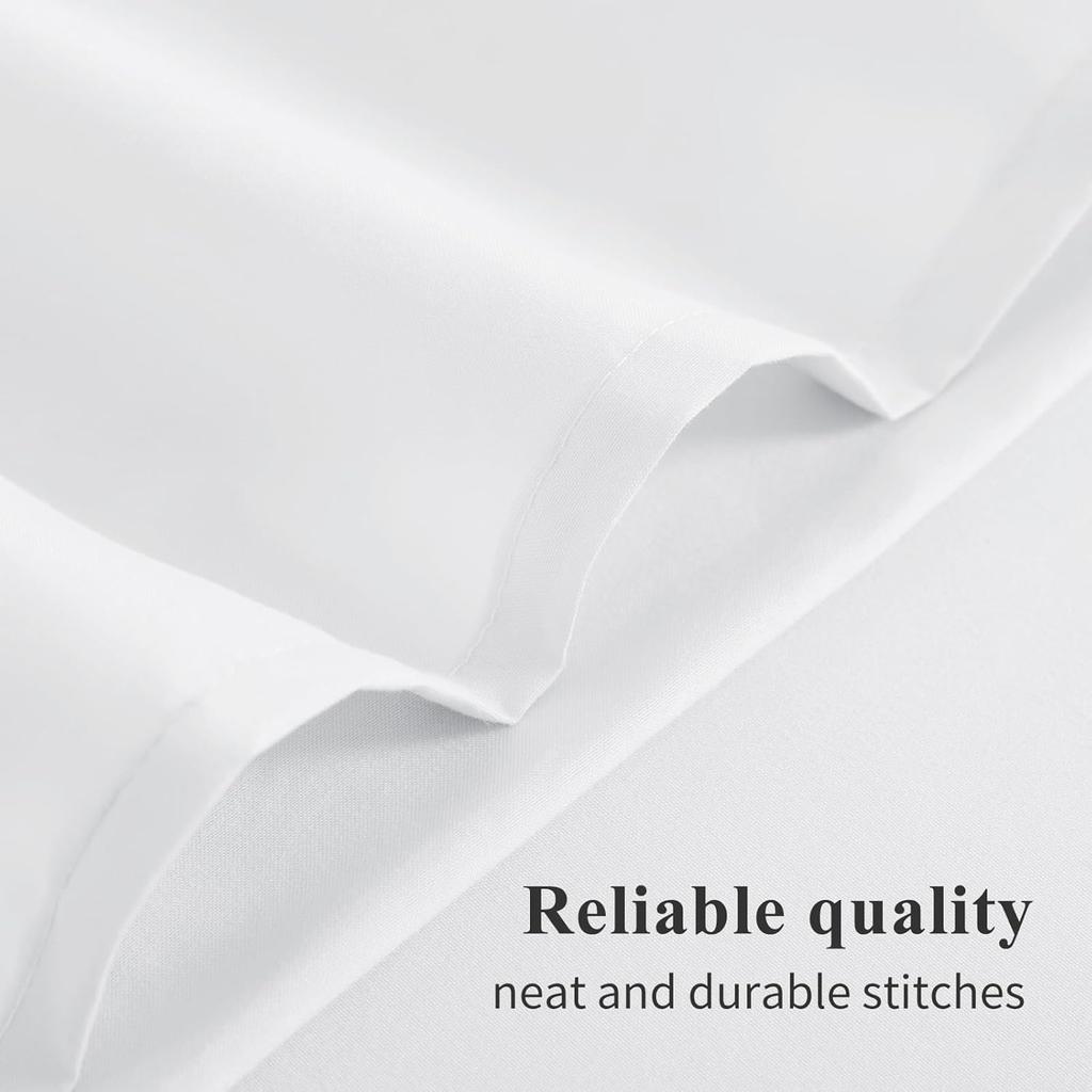 Aisbo King Size Pillow Cases Set of 2 - White King Pillowcase 2 Pack with Envelope Closure, Soft Brushed Microfiber Bed Pillow Case Cover, 20x36