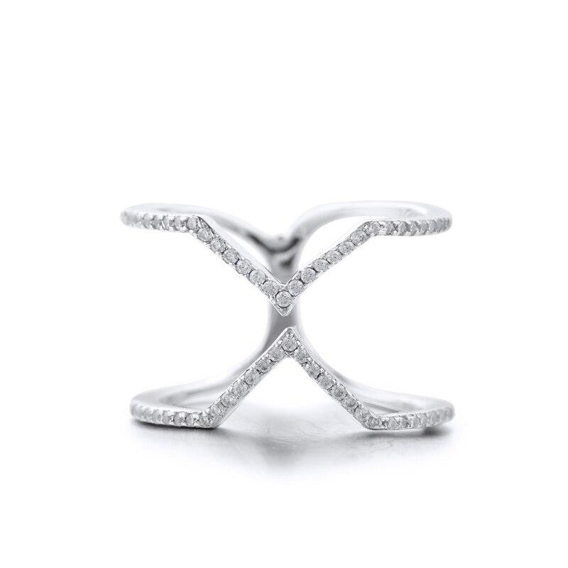 925 Sterling Silver Rings For Women Cute Cystal Zircon Round Geometric Stackable Rings Fashion Party Gifts Fine Jewelry