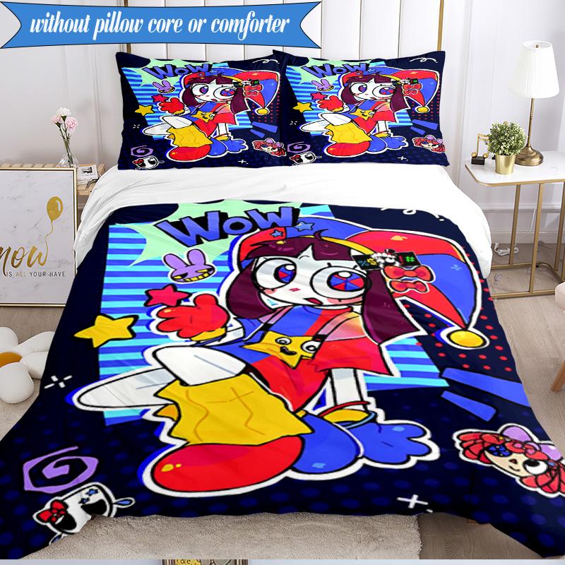 3PCS Digital Circus Adventure Bedding Set,Including 1pc Duvet Cover And 2pcs Pillowcases Perfect for Bedroom, Dormitory, Fan Christmas Gift