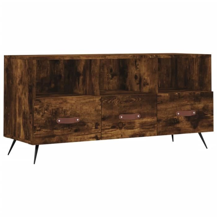 VidaXL Meuble TV chêne fumé 102x36x50 cm bois d'ingénierie 829009