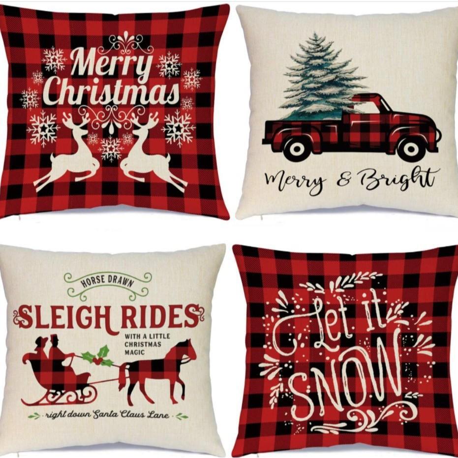 Christmas Pillow Home European Linen Sofa Cushion Cushion New Pillow Case
