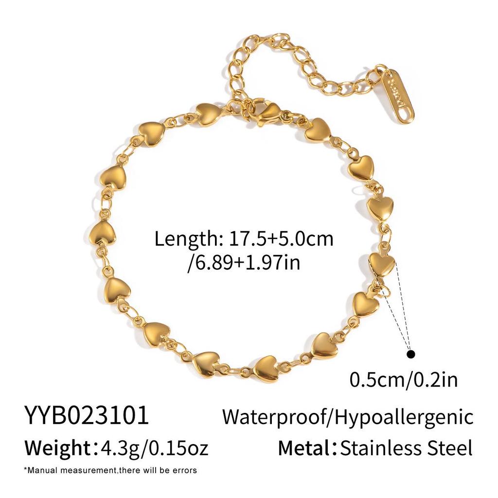 "Doppellagiges kubanisches und flaches Schlangenkettenarmband aus Titanstahl aus 18 Karat Gold für Damen"