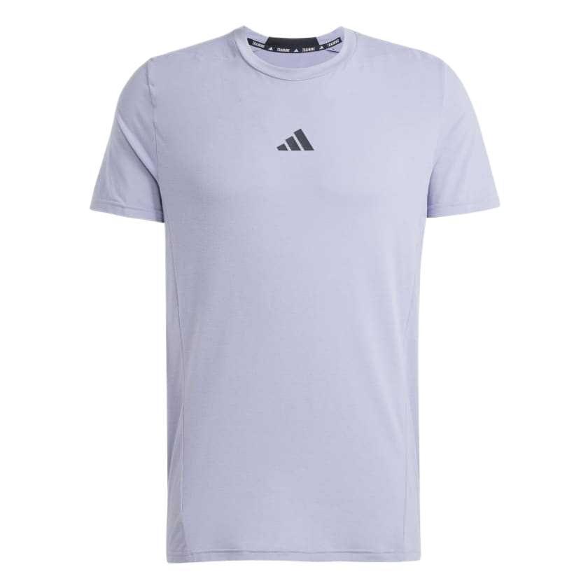 Adidas Designed For Training Workout Tee T Shirt Men's Silver Violet JI5772