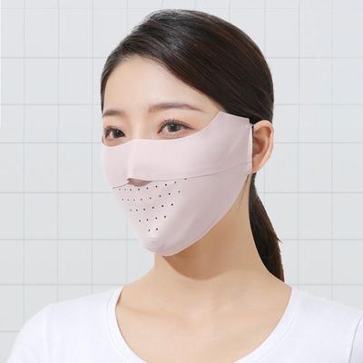 Ear Type Outdoor Fishing Solid Color For Girl Ice Silk Mask Sunscreen Mask Face Scarf Face Cover
