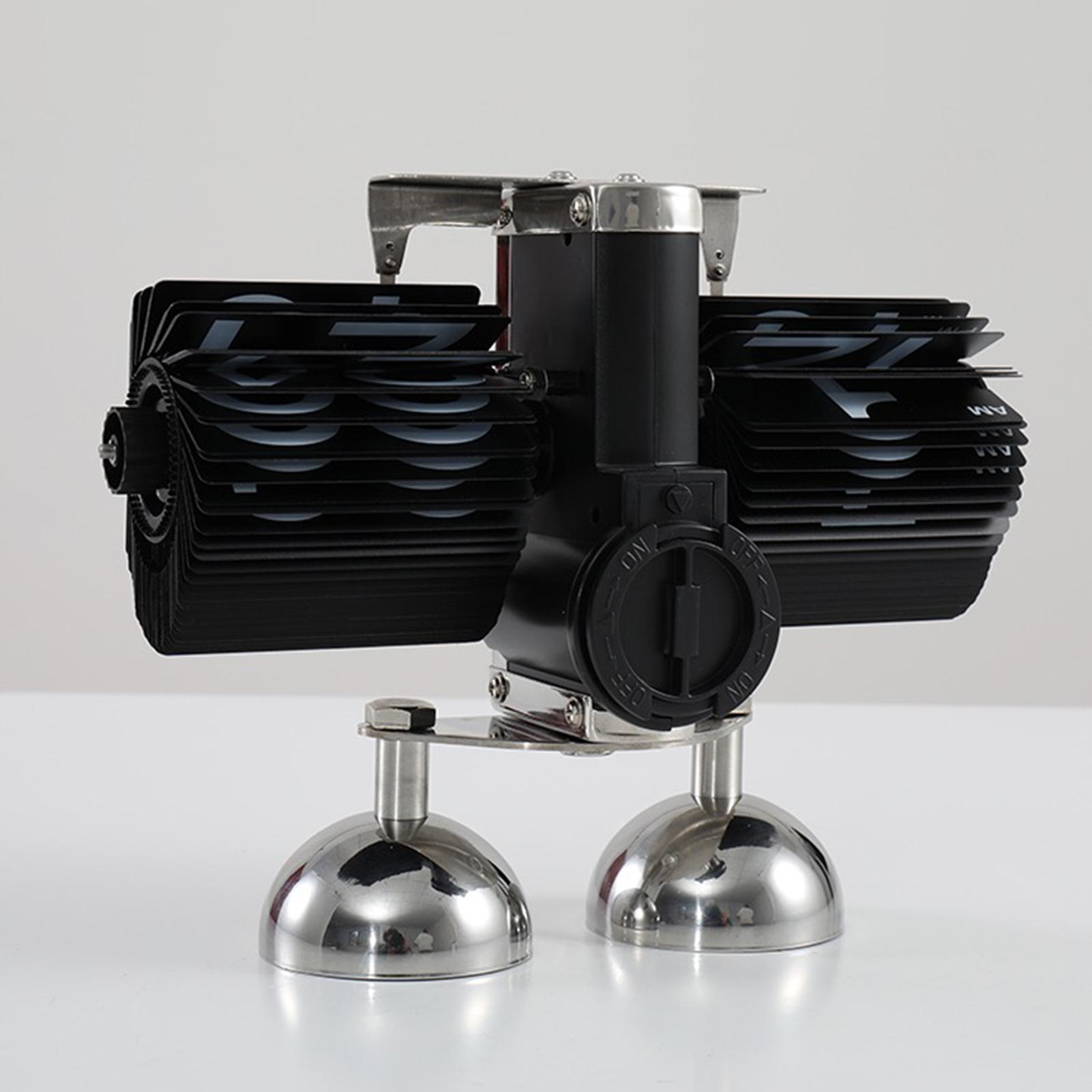 

Automatic Page Turning Clock Stainless Steel Double Foot Small Scales Flip Desk Clock Vintage Living Room Home чёрный