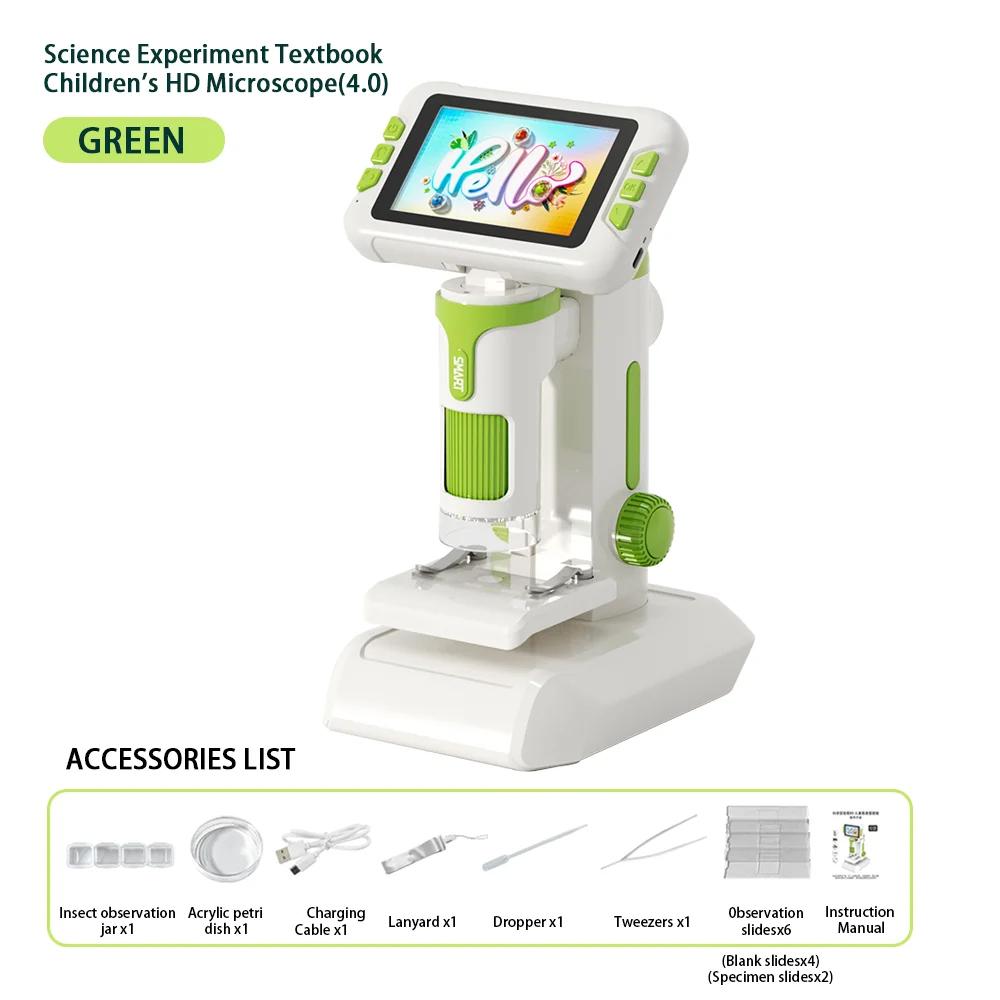 P01 Multifunktionelles HD-Mikroskop Kinder Wissenschaftsexperiment Lehrbuch Lupe Teleskop Handheld Digitales Bildungsspielzeug Geschenk