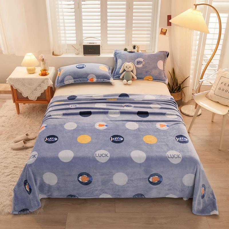 1pc Flannel Fleece Blanket for Beds Flower Printed Coral Fleece Blanket for Winter Warm Thow Blanket Single/Queen/King Plaids