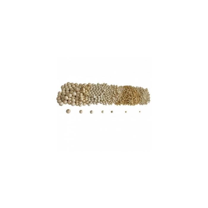 Lot de Perles en Bois - Sodertex - 575 pièces - 7 tailles - Coloris Naturel - Loisirs créatifs