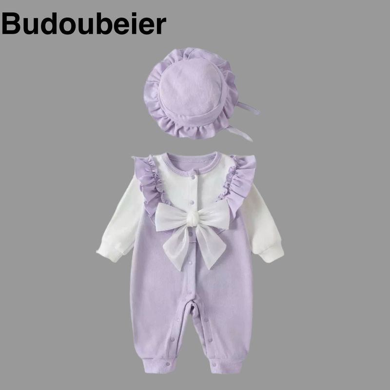 

Clothing, Red Jumpsuit for Baby Girls, Stylish and Cute, Suitable for Full Month and Hundred Days Celebrations, Outdoor Wear, One-Piece Crawling Suit Purple (Send Hat) 73