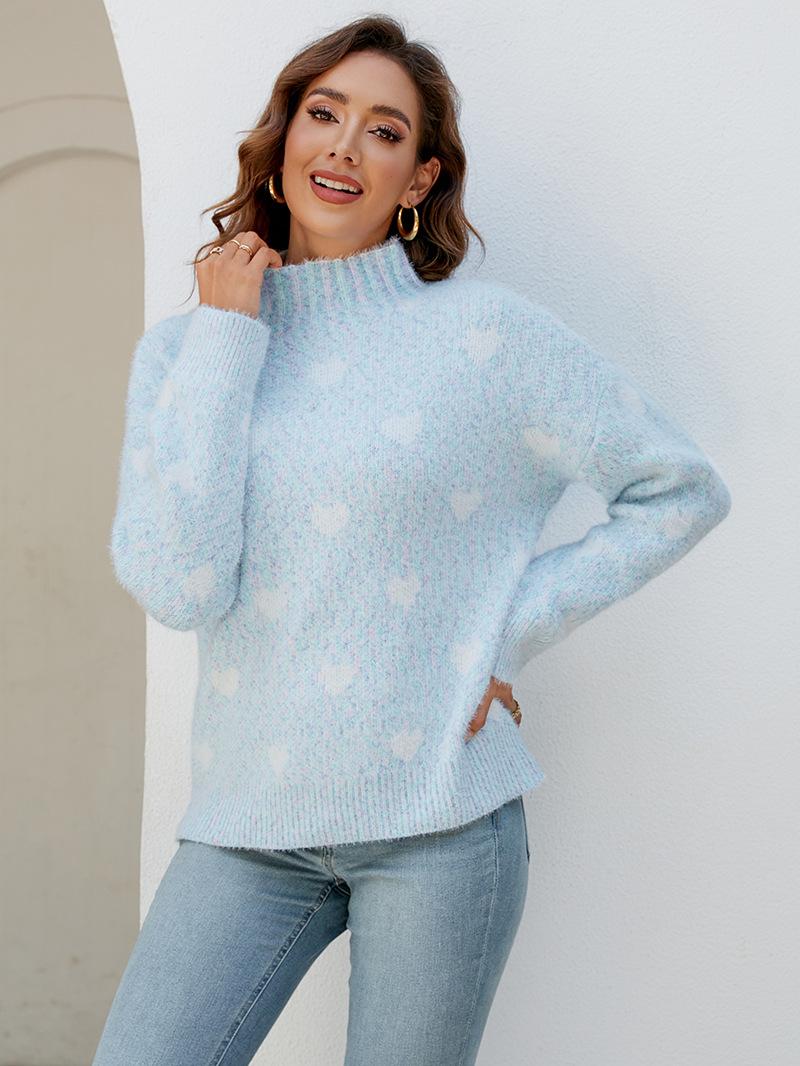 ZIMOXUAN женский повседневный свитер с принтом в виде сердца — фото 9