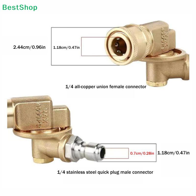 180° Pivoting Pressure Washer Coupler With 5 Angle Nozzle Tips, 1/4" Quick Connect Gutter Cleaner Attachment For Home Use