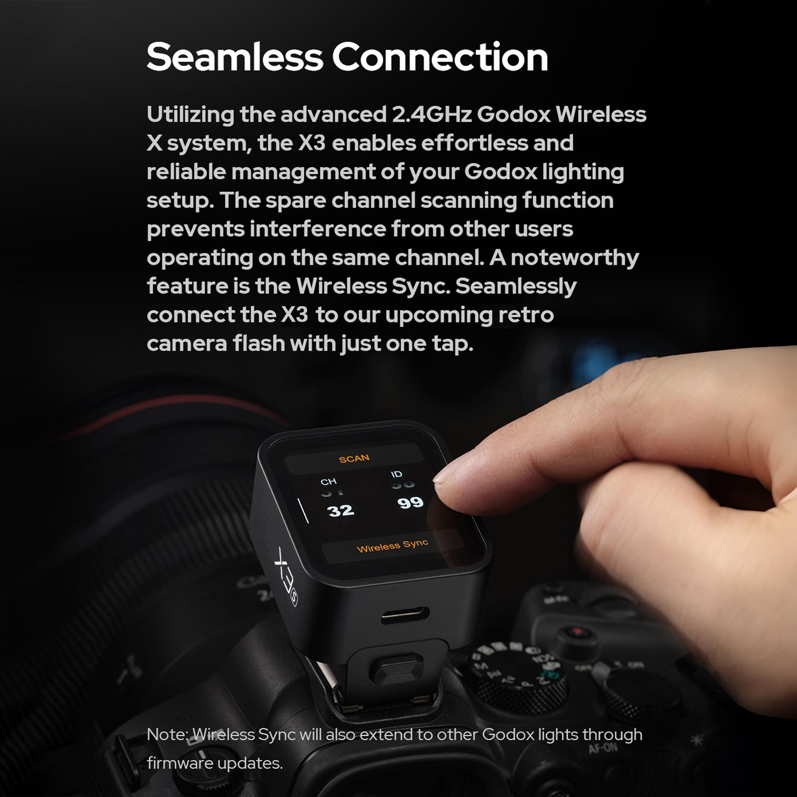 GODOX X3S 2.4G Беспроводной передатчик вспышки TTL с автовспышкой и большим сенсорным — фото 4