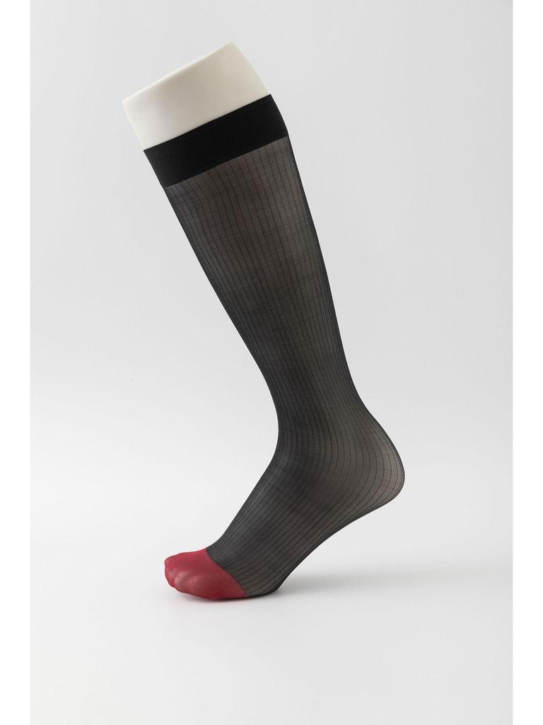 Men's Black Pinstripe Silk Socks for Business Formal Wear