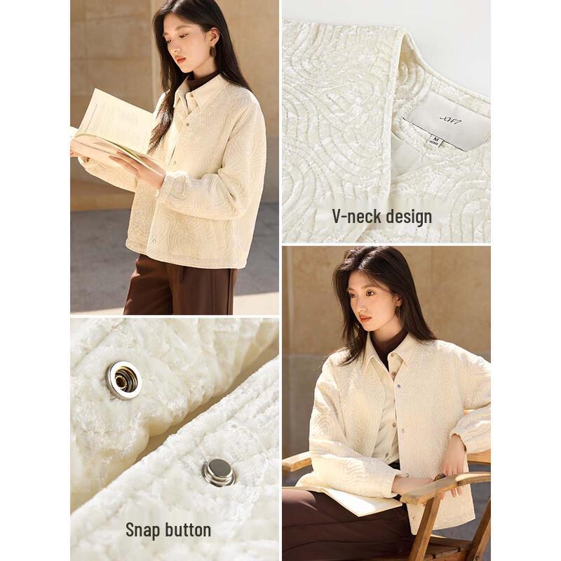 XWI Elegant Little Fragrance Style Velvet Cotton Jacket