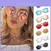 Modische übergroße runde Sonnenbrille für Männer und Frauen mit Vintage-Retro-Spiegelgläsern
