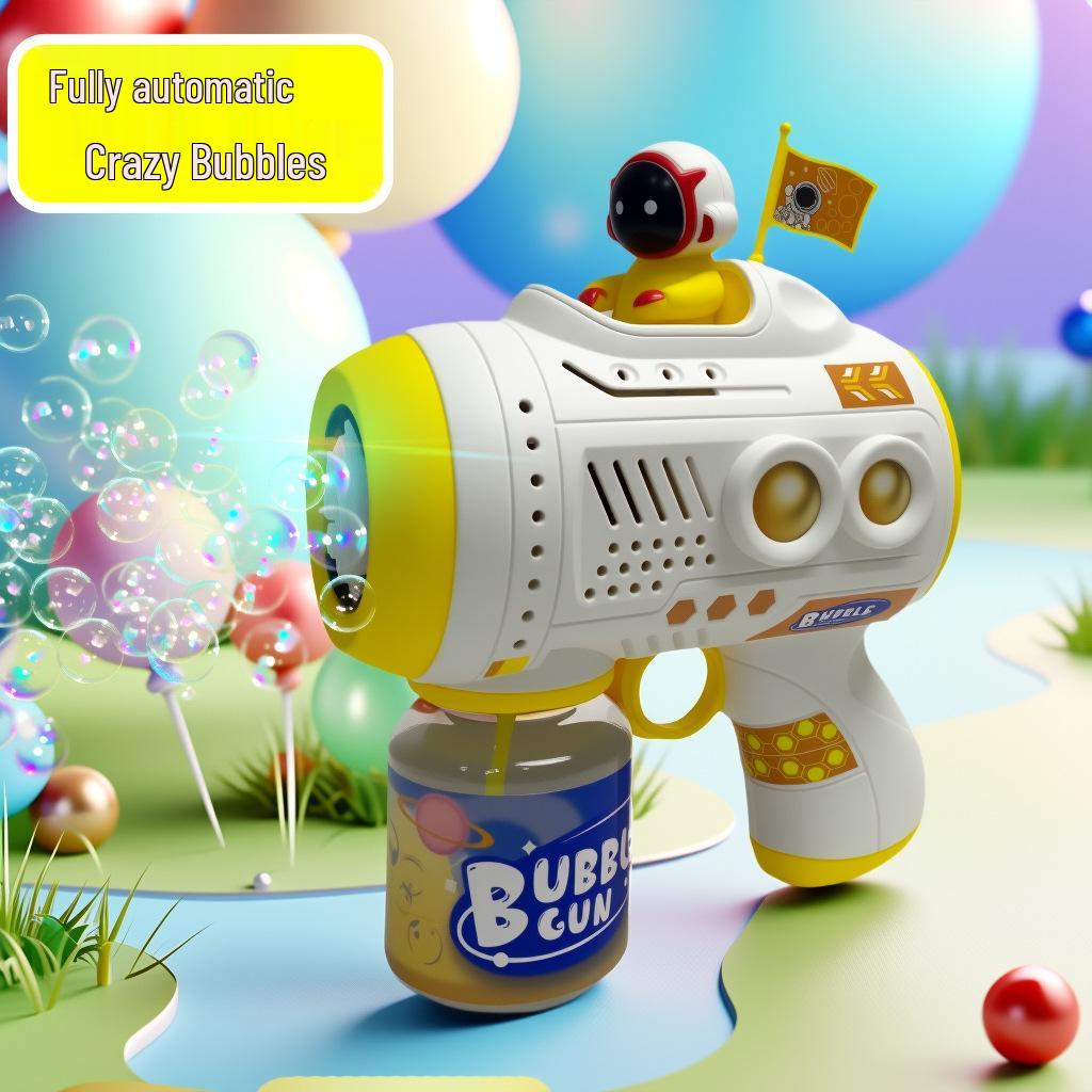 Electric Handheld Bubble Blower with Lights - Children's Automatic Bubble Gun Toy