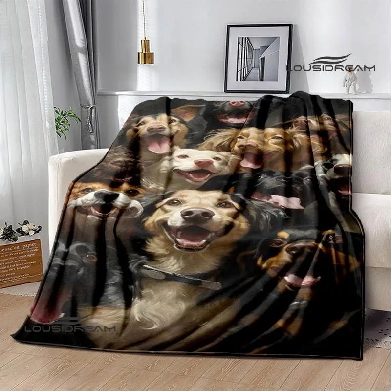 3D Cute dog printed blanket Flannel Warm blankets Soft and comfortable blanket bed linings cubre cama Birthday Gift