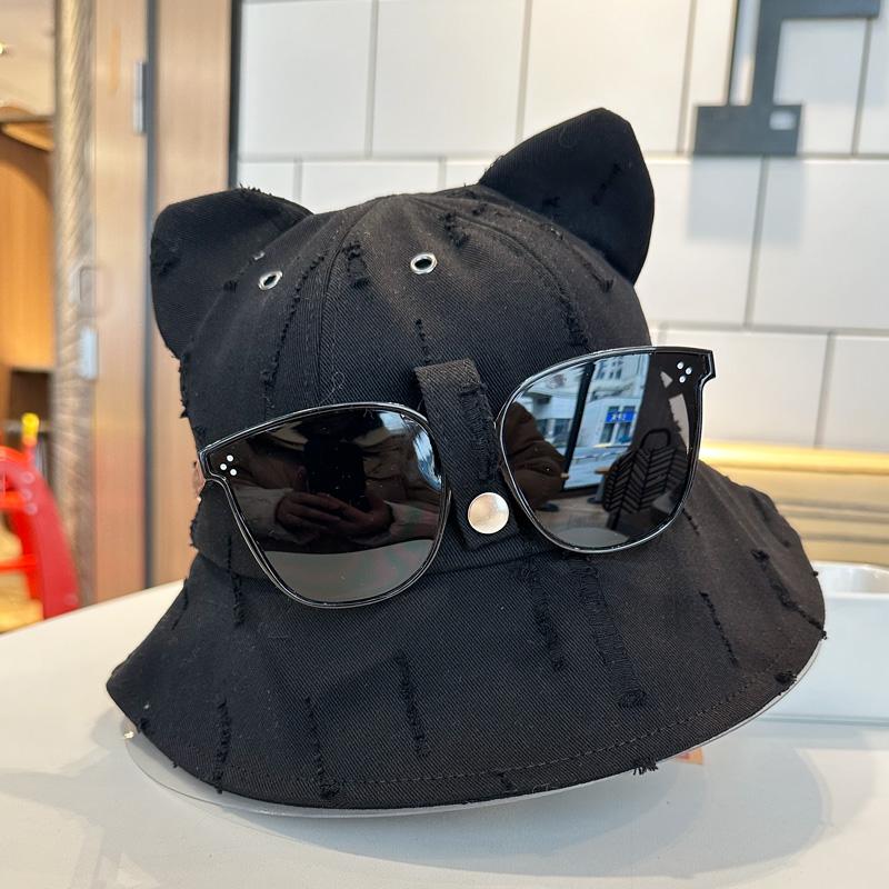 

Bear Cute Cartoon Fisherman Hat Womens Sunglasses Spring Summer Sunshade чорний