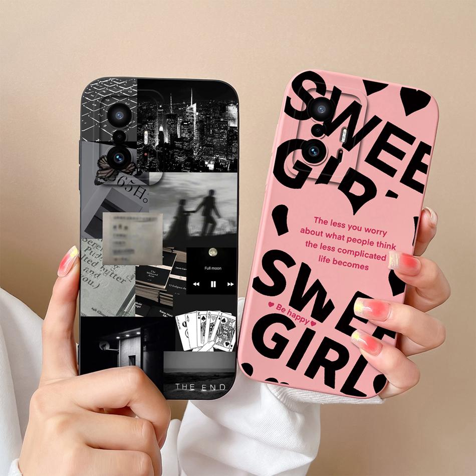 For Xiaom 11T Pro Phone Case Cute Cat Covers Soft Liquid Silicone Funda For Mi 11 T Pro Full Protection Anti Drop Back Cover
