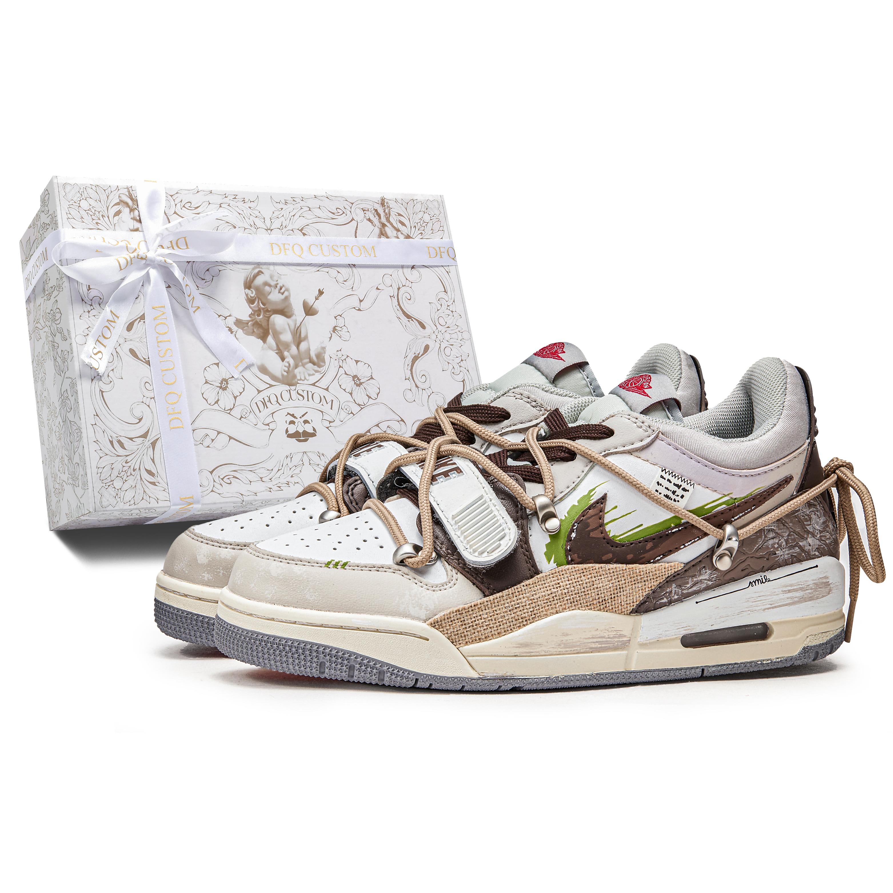 

Jordan Legacy 312 Vintage Basketball Shoes Women s Low top Brown/White CD9054-101(TeamM--BOX) 39