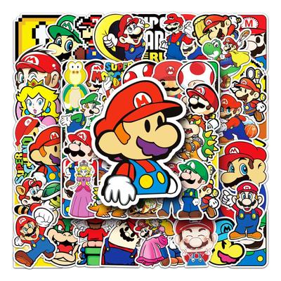 53 Unique Mario Cartoon Stickers for Game, Suitcase, Piano, Car, Phone, and Fridge Decoration