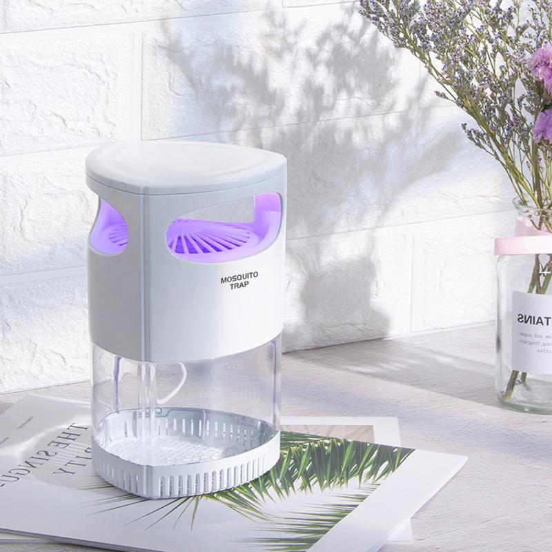 Lámpara Asesina de Mosquitos UV Silenciosa Fotocatalizador Matamoscas 1 Pieza Carga USB Fácil de Limpiar para Uso en Hogar Hotel Dormitorio