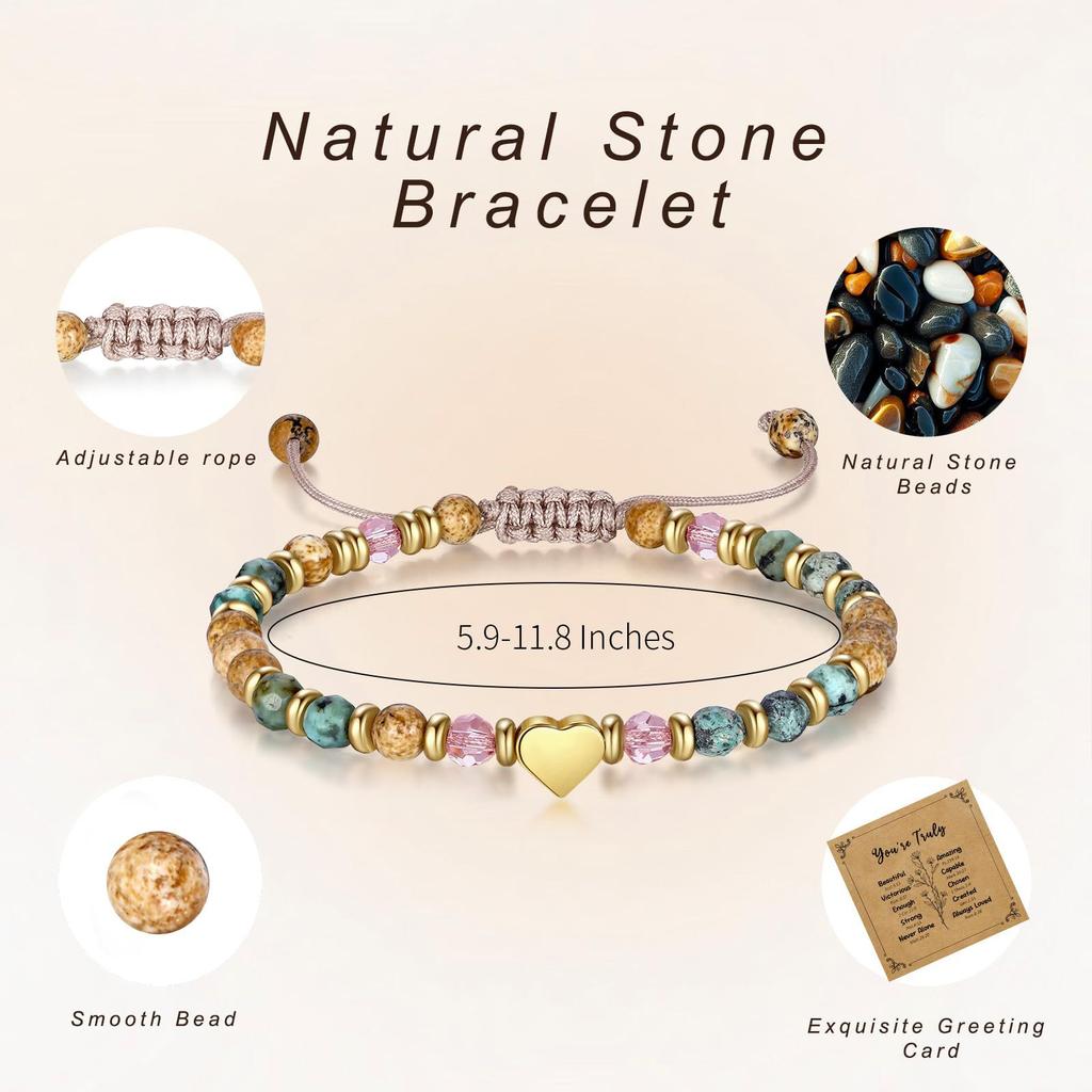 Trendy Natural Stone Bracelet Adjustable Wristchain Fashionable Wristband Accessory for Everyday Wear and Event