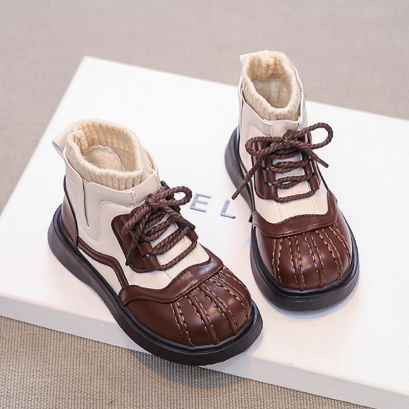 Dívčí sametové kotníkové boty Dětské módní boty v britském stylu Dívčí super měkké zimní boty