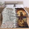 Lion-Themed Blanket Gift for Grandchildren, Birthday Christmas from Grandparents, Home Bed Sofa Office Outdoor, Machine Washable