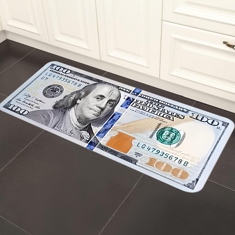 100 Dollar Bankbiljet Runner Kleed voor Hal Zwart-Wit Vloerkleed voor Slaapkamer Modern Antislip Geld Kleed voor Woondecoratie 40x120cm 16x47inch