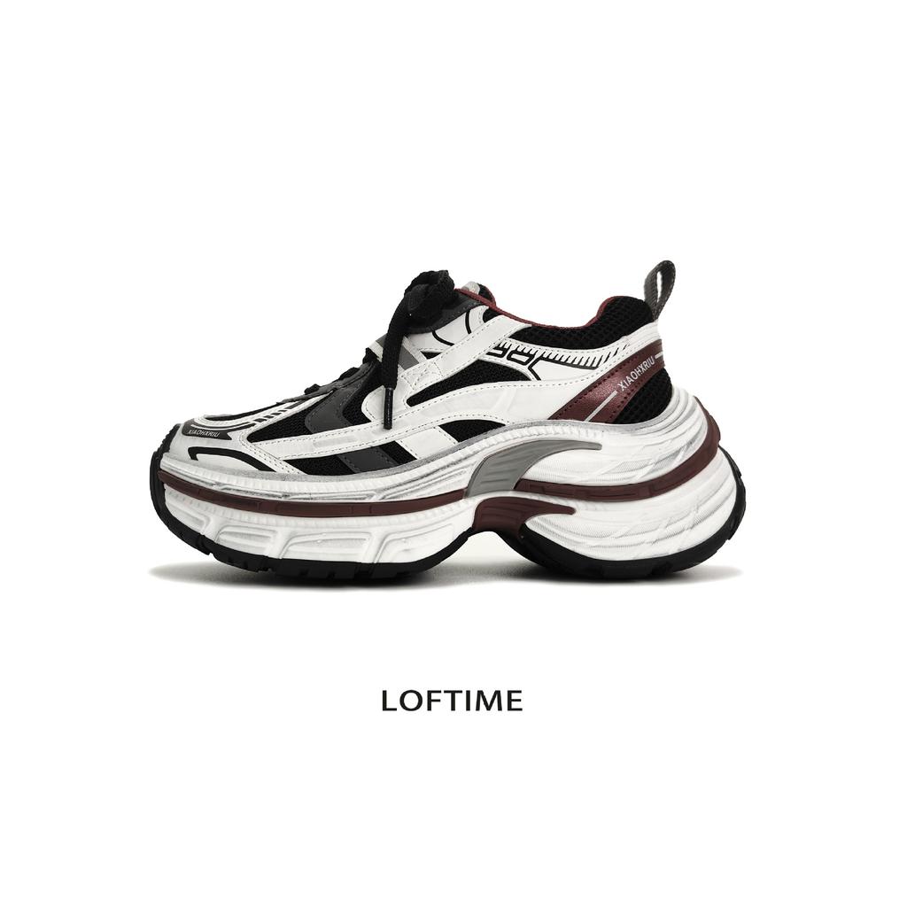 Cowhide version~ 6CM shock absorption and non-slip thick sole 2025 autumn new old mesh breathable sports Paris dad shoes