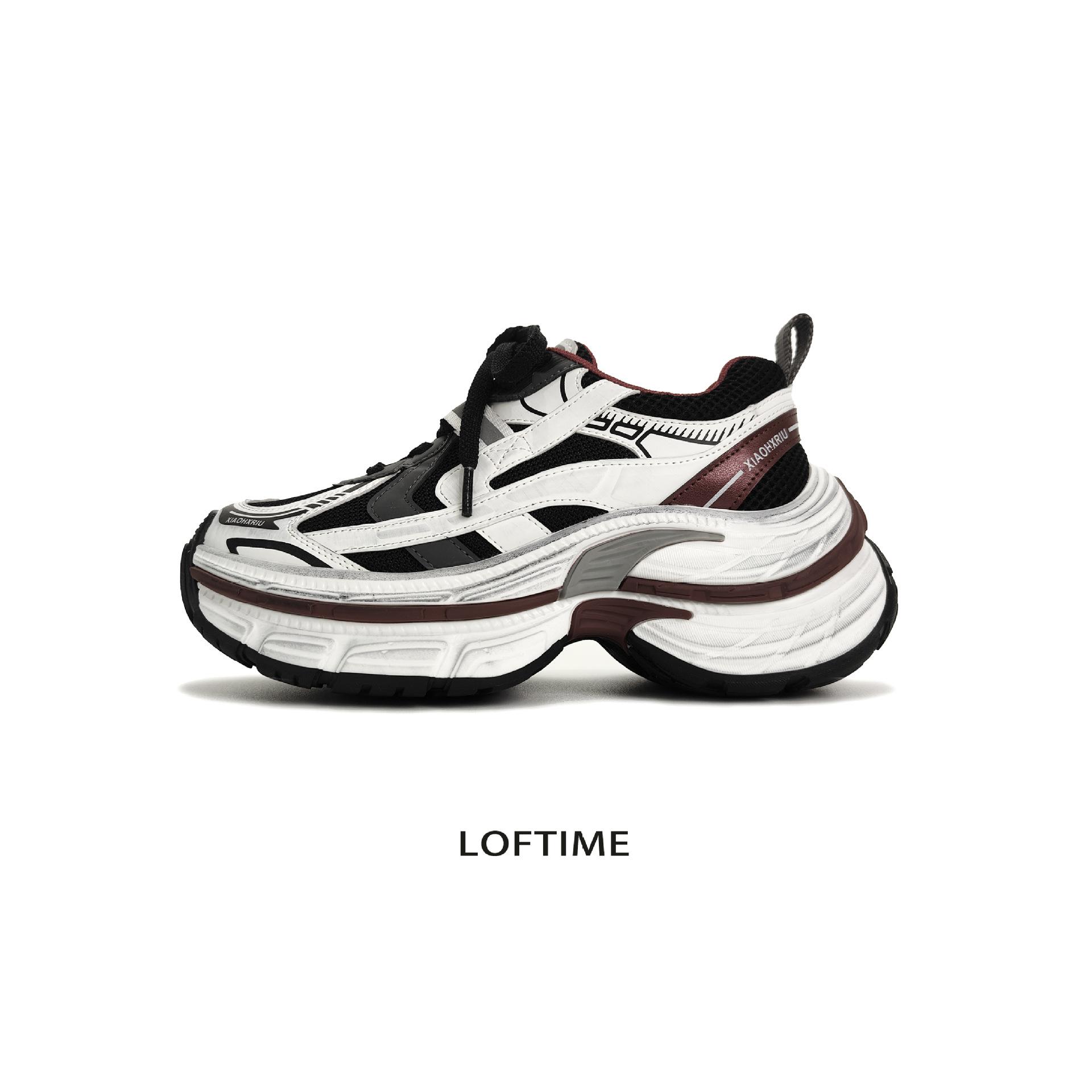 

Версия из коровьей кожи~ 6 см амортизация и нескользящая толстая подошва 2025 осень новая старая сетка дышащие спортивные парижские папины кроссовки 35