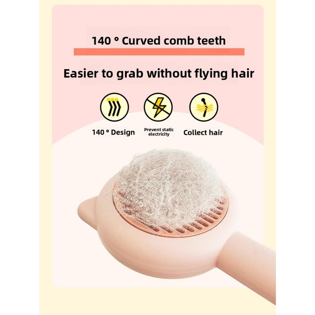 1 Cat Bath and Massage Brush - Self-cleaning Pet Grooming Comb, Soft PP Material, Gentle for Cats, Very Suitable for Bathing and Hair Removal