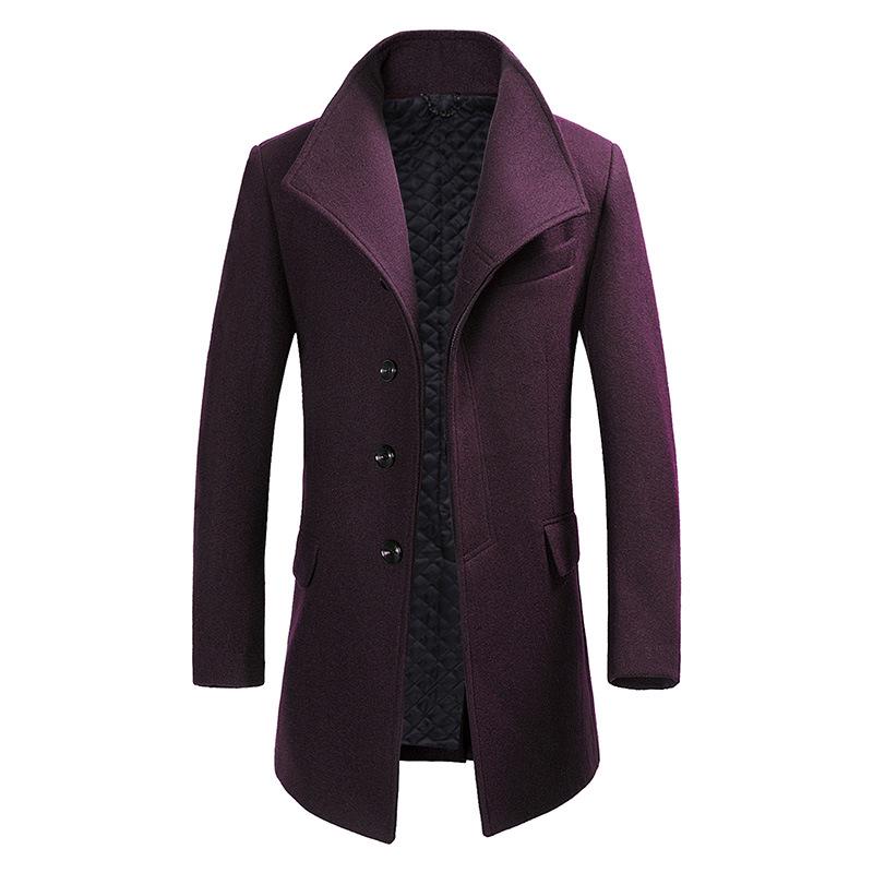 Men`s British Style Mid-Length Woolen Coat